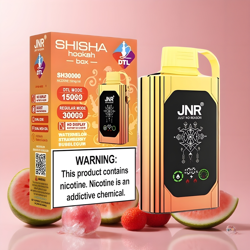 JNR Shisha Hookah Box 20500 Puffs – HD Display 1000mAh 25ml E-vätska Dual Mesh Coil Type-C Laddning Nicotin 0/2/5 | grossister Sverige